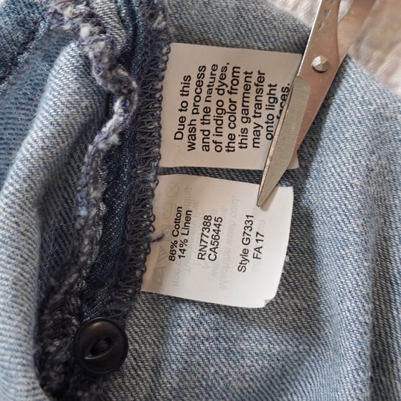 Madewell Womens Indigo Blue Denim Silk/Cotton Blend Ruffle Sides Shirt Size S - Picture 6 of 7